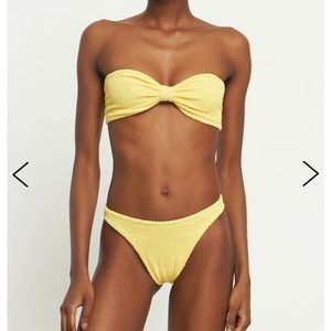 Hunza G yellow bandeau bikini. Worn once.  Super cute. One size fits most.